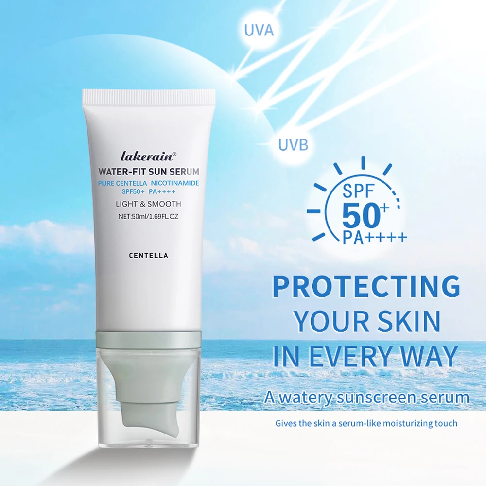 SPF50 Facial Centella Sunscreen Protector Solar Sunblock Skin Whitening Cream Korean Moisturizing Protector New Care Body thumbnail 2