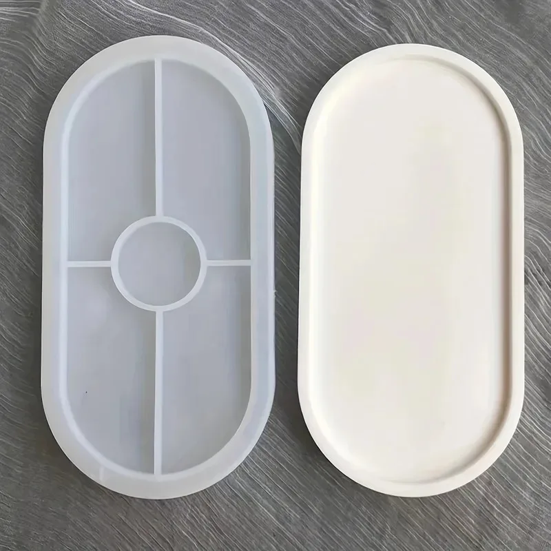 1pc/2pcs/3pcs Oval Coaster Epoxy Resin Clay Casting Silicone Mould Tray Storage Gypsum Tray Mold DIY Jewelry Tray Dishes thumbnail 2