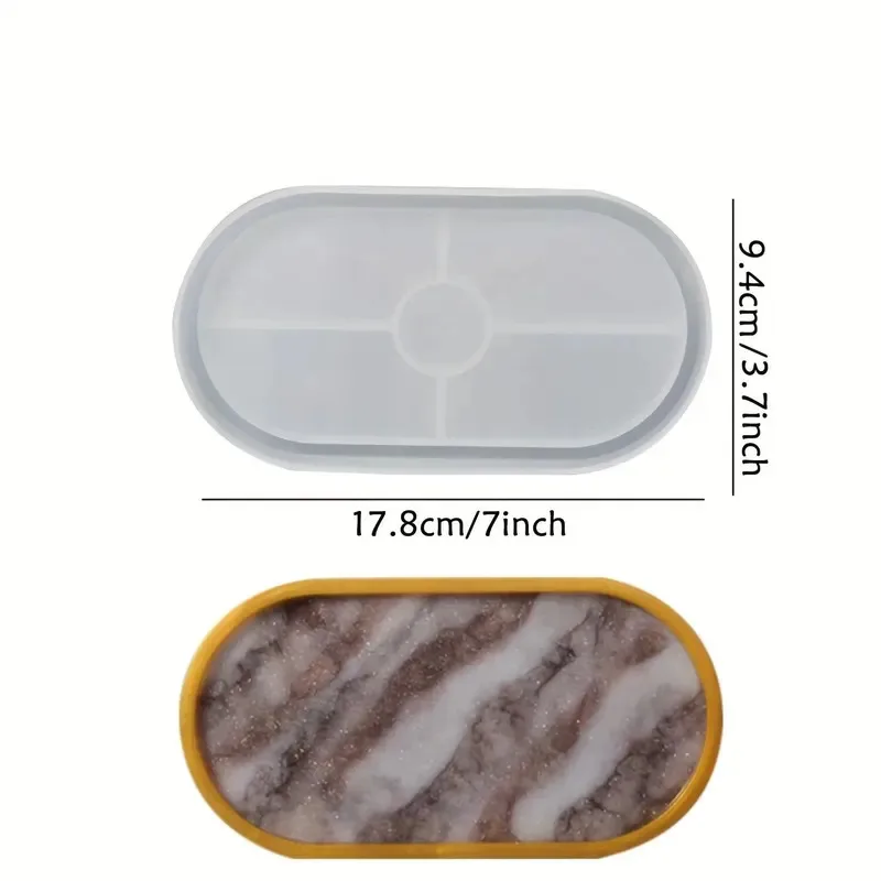 1pc/2pcs/3pcs Oval Coaster Epoxy Resin Clay Casting Silicone Mould Tray Storage Gypsum Tray Mold DIY Jewelry Tray Dishes thumbnail 3