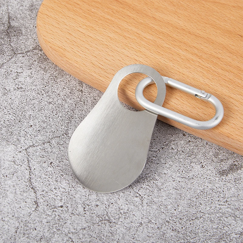 1Pcs Spoon Shoehorn With Carabiner Professional Shoehorn 7.5cm Stainless Steel Metal Shoe Horn Shoes Lifter Tools thumbnail 2