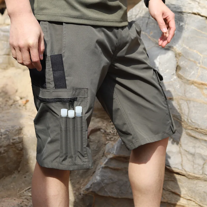 Men's Operator Elastic Tactical Shorts Ripstop Workout Outdoor Cargo Shorts for Men Cycling Hiking Fishing Casual Men's Shorts thumbnail 2
