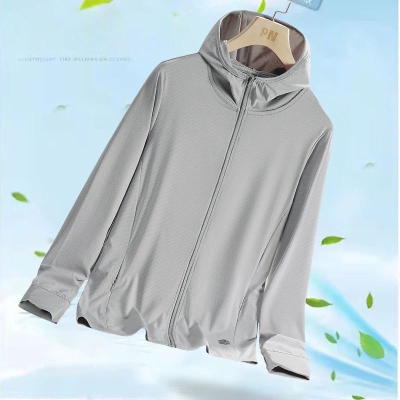 Men's & Women's Summer Running Jacket - Lightweight Sun Protective Coat, UV Hooded Sports Windbreaker, Breathable Quick-Dry Fitn thumbnail 2