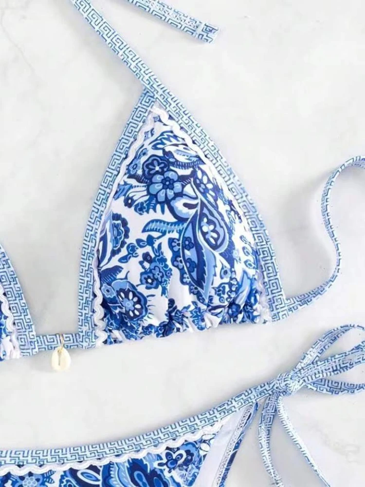 2025 Halter String Triangle Two Piece Bikini Women Swimwear Female Swimsuit Bathers Bathing Swimming Suit Beachwear Summer thumbnail 3