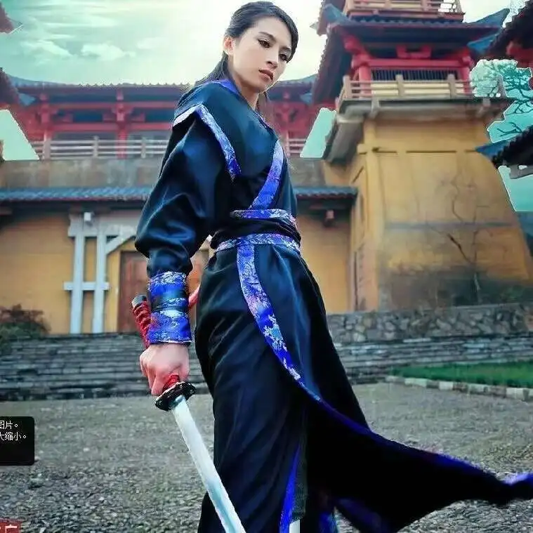 Ancient Chinese Male Hero Costume Traditional Swordsman Clothing Vintage Martial Arts Assassin Cosplay Dress Men Women Hanfu thumbnail 6