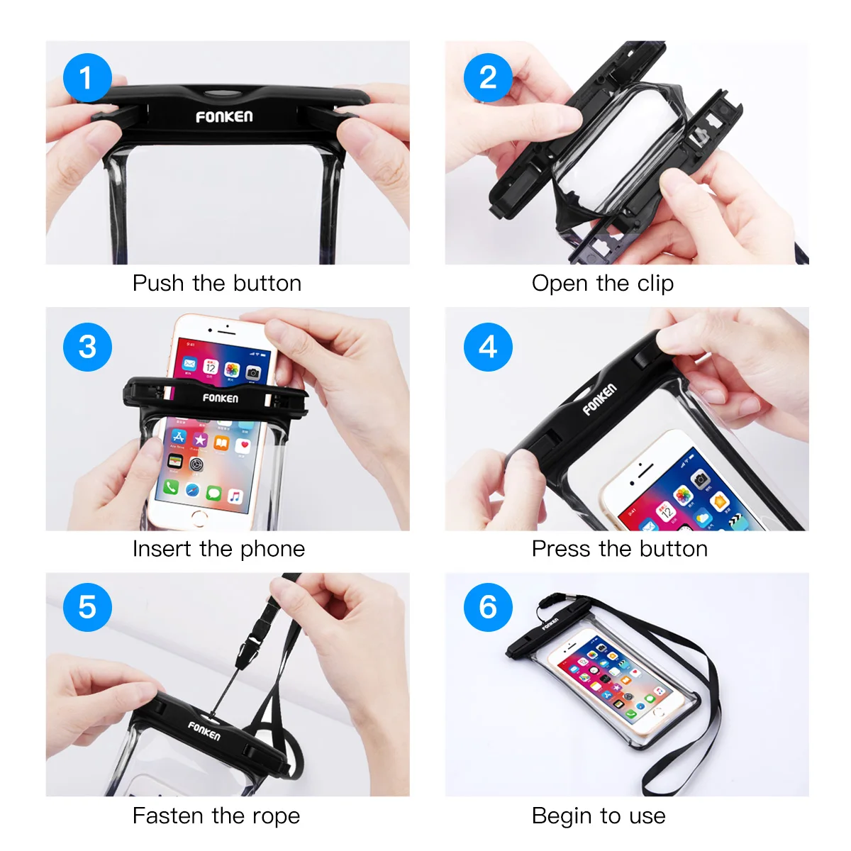Universal Waterproof Bag Case Cell Phone Pouch Case Water Proof Underwater Dry Bag For Apple iPhone Huawei Xiaomi Samsung Cover thumbnail 2