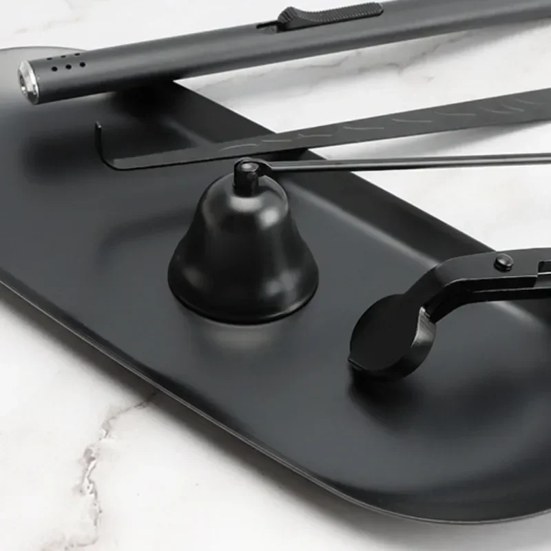 Candle Extinguishing Tool Kit Black Metal Candle Extinguisher Candle Wick Trimming Scissors/hook/candle Tray/candle Nursing Tool thumbnail 4