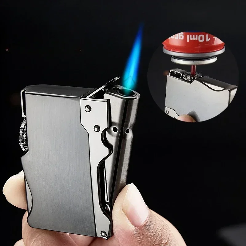 FOCUS Metal Windproof Lighter Turbo Butane Torch Portable Outdoor Lighter Kitchen BBQ Lighter Cigar Accessories Men's Gift thumbnail 3