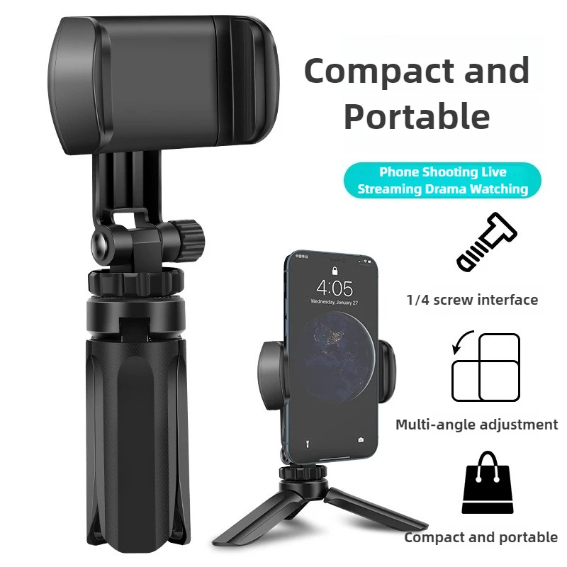 Adjustable Phone Tripod Stand Portable Foldable Desktop Holder 360 Rotatable Selfie Stick Live Streaming Stabilizer Compact thumbnail 4