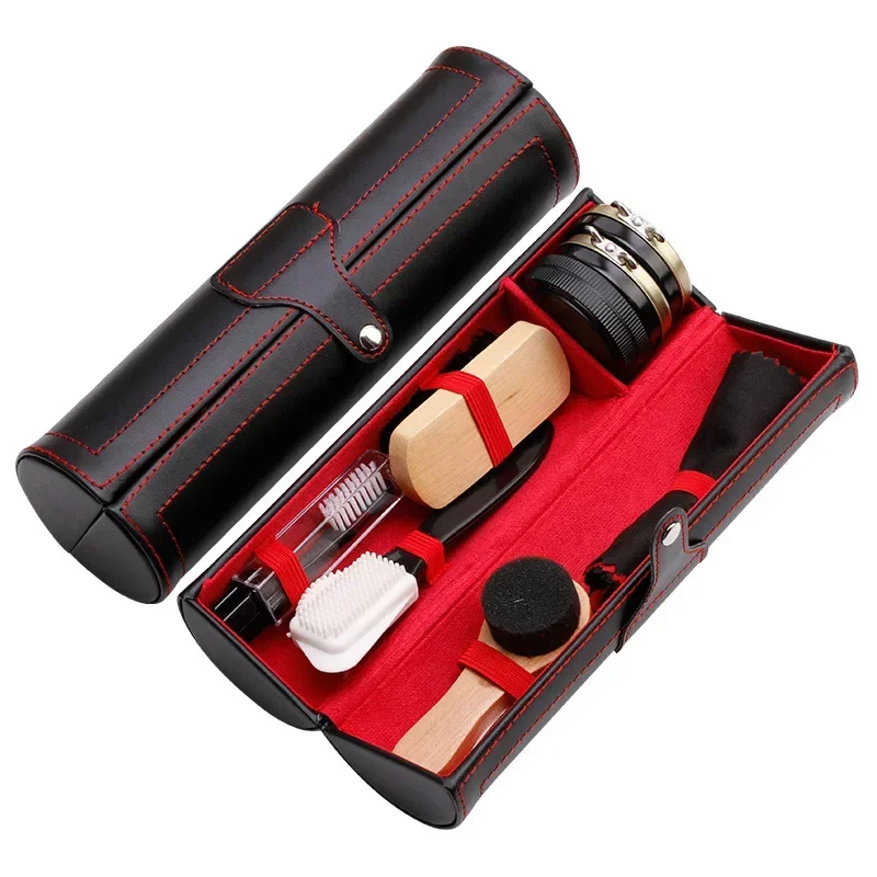 1set Leather Shoes Polish Set Brush Cleaning Kit Keep Shiny Clean Tools for Leather Shoes Care Kit Portable for Boots Sneakers thumbnail 2