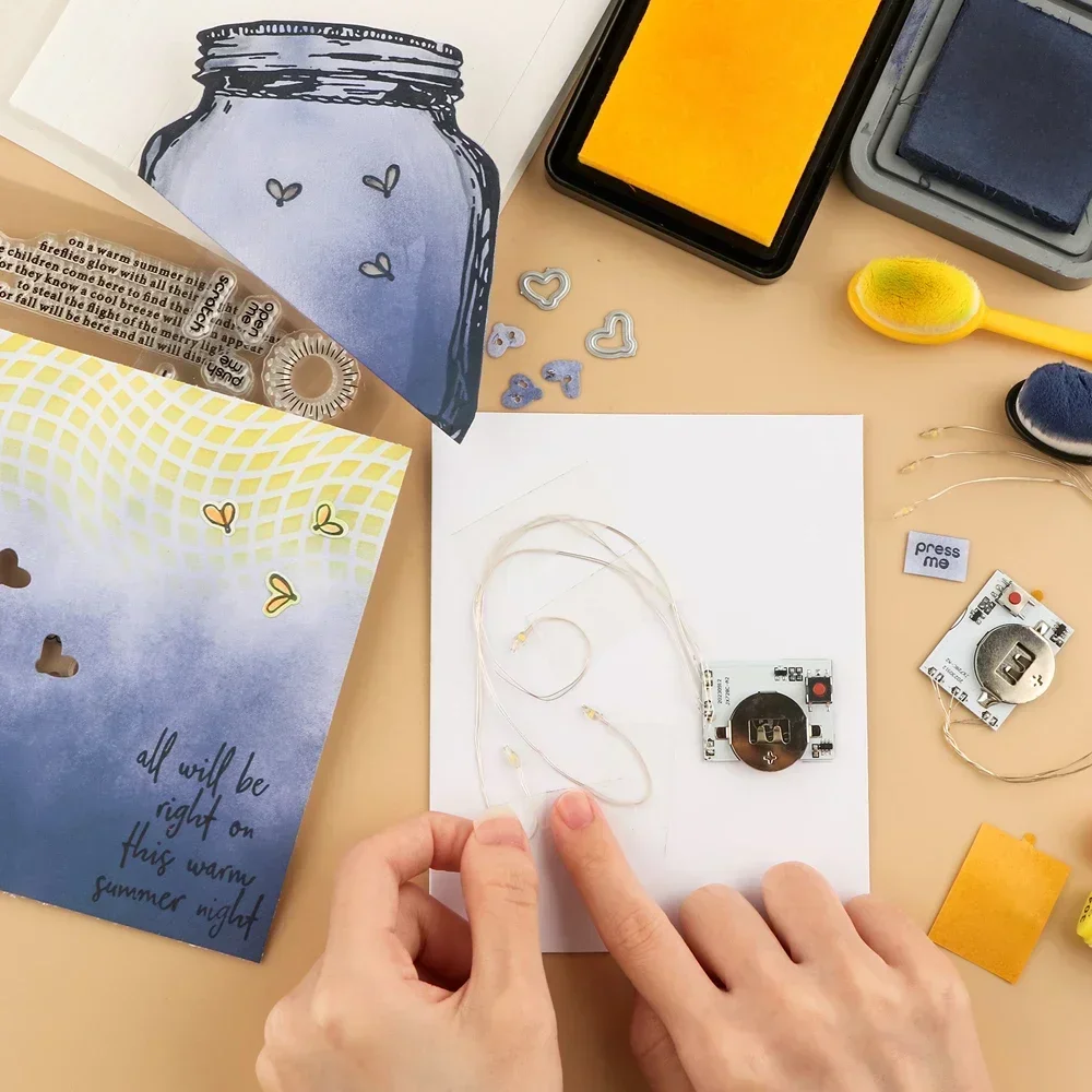 2-4pcs/set Self-Adhesive Light-Up Units with Warm White LEDs Halo Lights Kit for Making DIY Light-Up Cards Craft Without Battery thumbnail 5