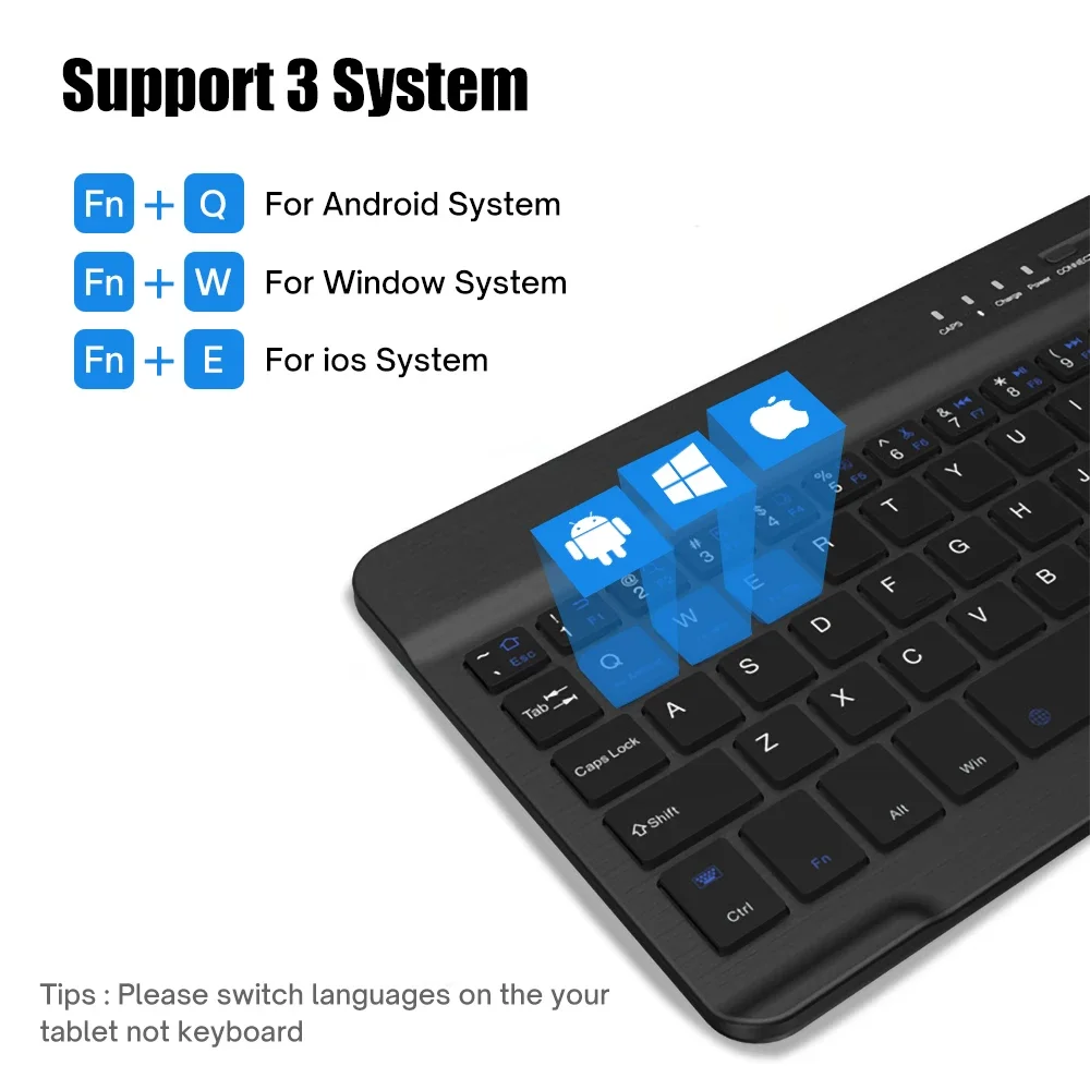 Tablet Wireless 10inch Keyboard For iOS Android Windows For iPad Huawei Samsung Teclado Bluetooth-compatible Keyboard and Mouse thumbnail 4