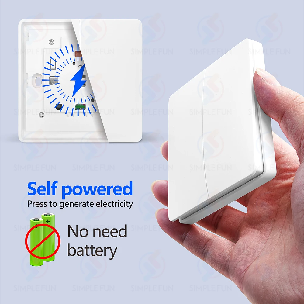 Mini RF Smart Light Switch 110V 220V 230V Self Power Wireless Wall Switch No Battery Support Power Restoration Status Setting thumbnail 4