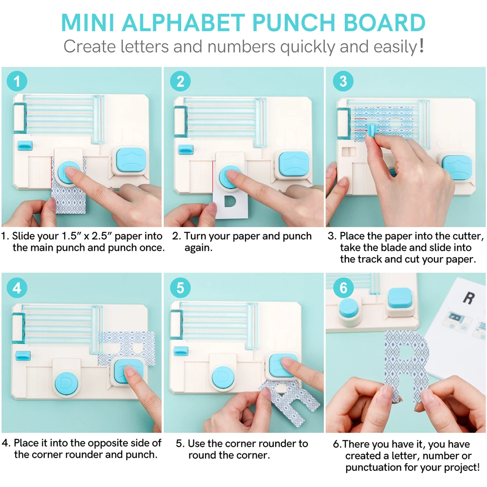 Mini Alphabet Punch Board for DIY Letter Embossing Machine for Craft Cards Scrapbooking Party Decor - Manual Paper Press thumbnail 2