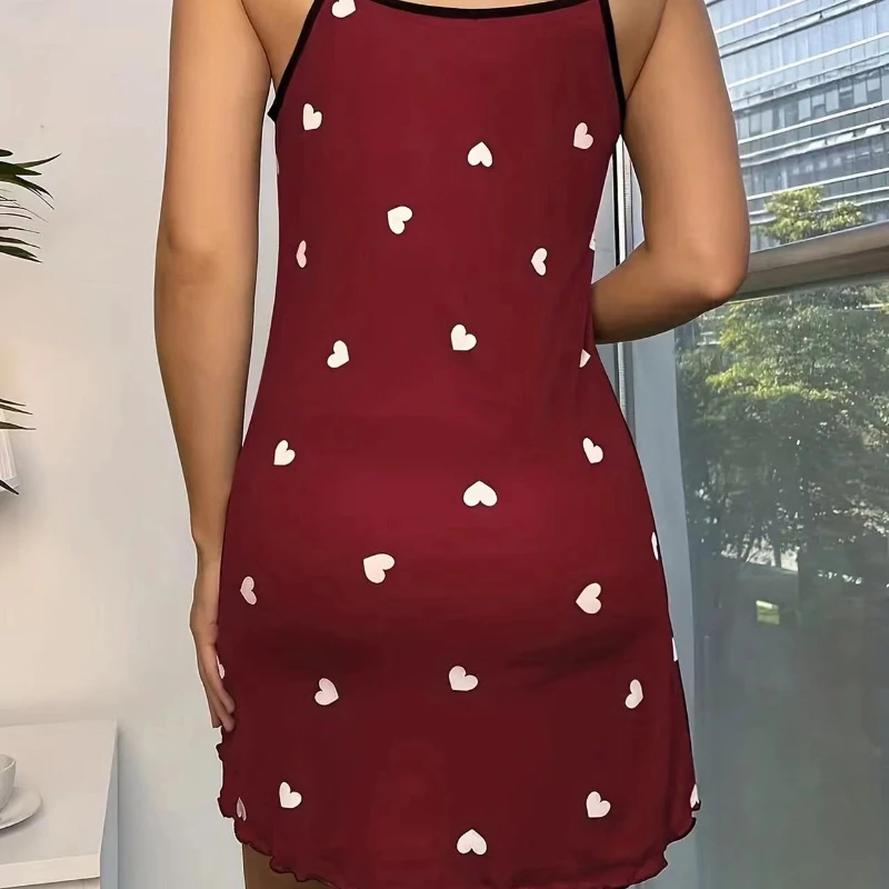 Sexy Pajamas Women's Silk Thin Suspender Nightdress Pink Nightgown Nightwear For Woman Home Clothes Sleepwear Ladies Mini Dress thumbnail 4