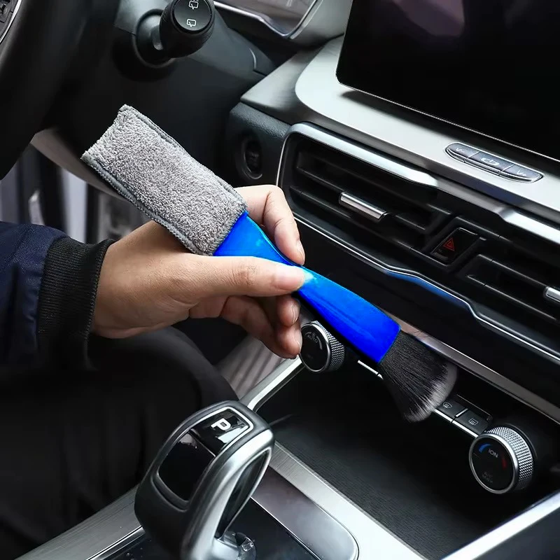 2 In 1 Car Detailing Motorcycle Cleaning Brushes Chain Cleaner Motor Car Air Conditioner Outlet Cleaning Brush thumbnail 4