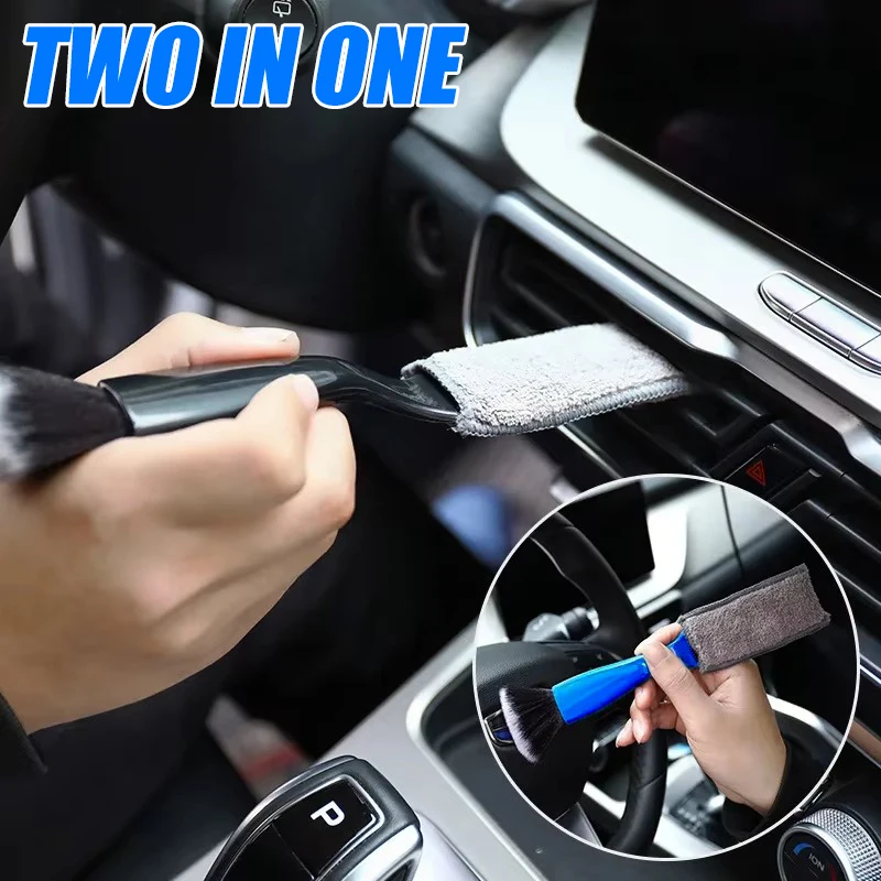 2 In 1 Car Detailing Motorcycle Cleaning Brushes Chain Cleaner Motor Car Air Conditioner Outlet Cleaning Brush