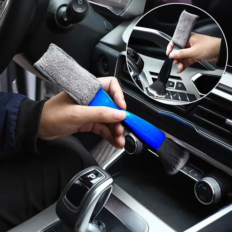 2 In 1 Car Detailing Motorcycle Cleaning Brushes Chain Cleaner Motor Car Air Conditioner Outlet Cleaning Brush thumbnail 3