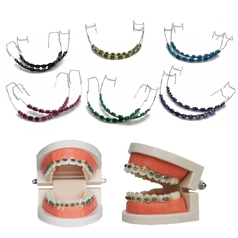 Fake Braces Colorful Dental Metal Wires Temporary Teeth Jewelry for Teen Adults Orthodontic Grade Safe Accessories