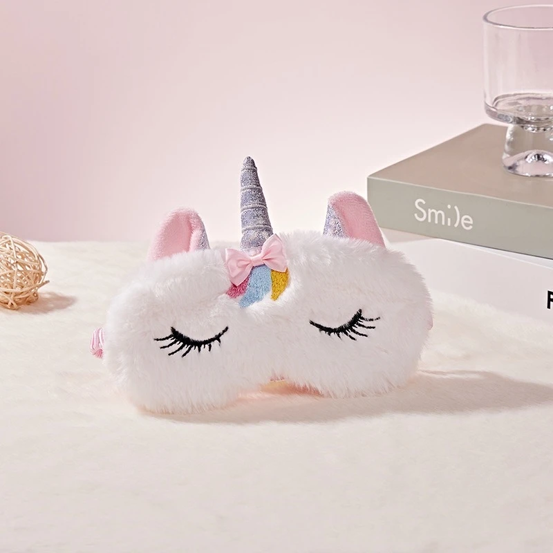 Cartoon Unicorn Party Anime Sleeping Mask Kids Gift Cute Blindfolds Travel Sleep Eye Band Shade Rest Eyepatch Plush Eye Cover thumbnail 3