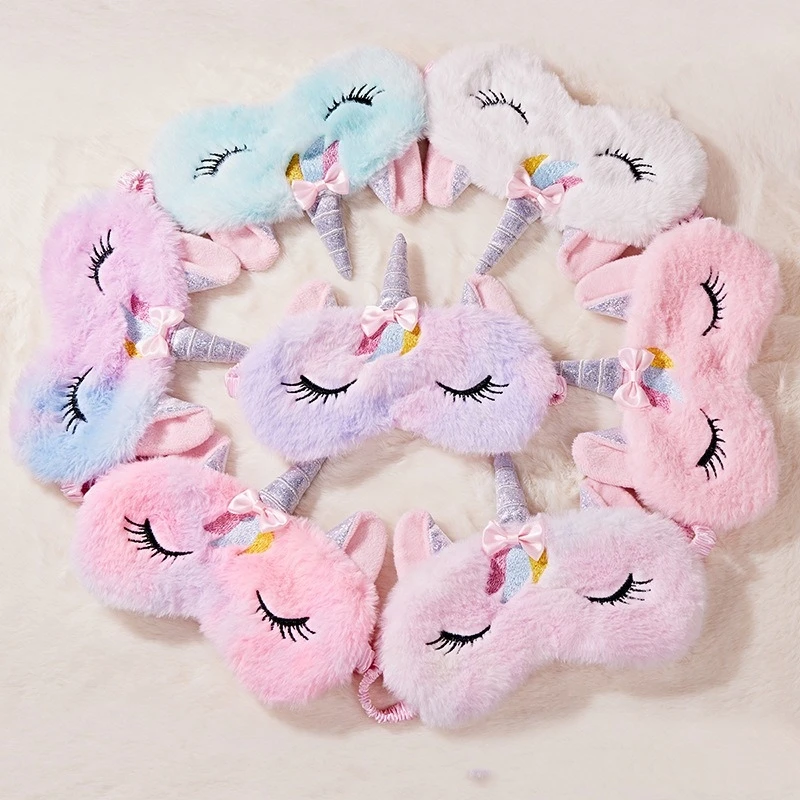Cartoon Unicorn Party Anime Sleeping Mask Kids Gift Cute Blindfolds Travel Sleep Eye Band Shade Rest Eyepatch Plush Eye Cover thumbnail 6