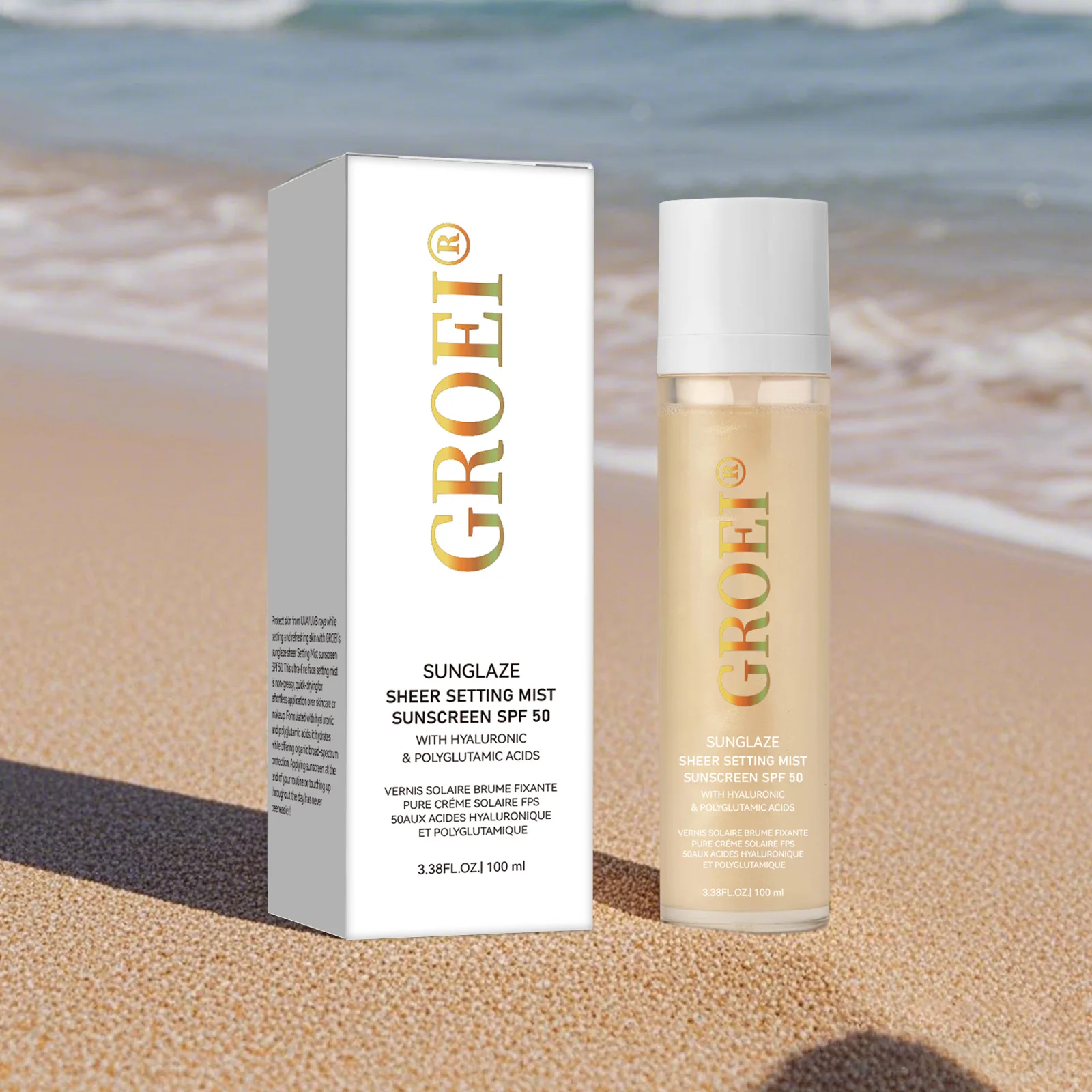 100ml  SPF 50 Sunscreen Setting Spray Sheer Setting Mist Sunscreen Spray Facial  Skin Care Lightweight & Non-Greasy thumbnail 2