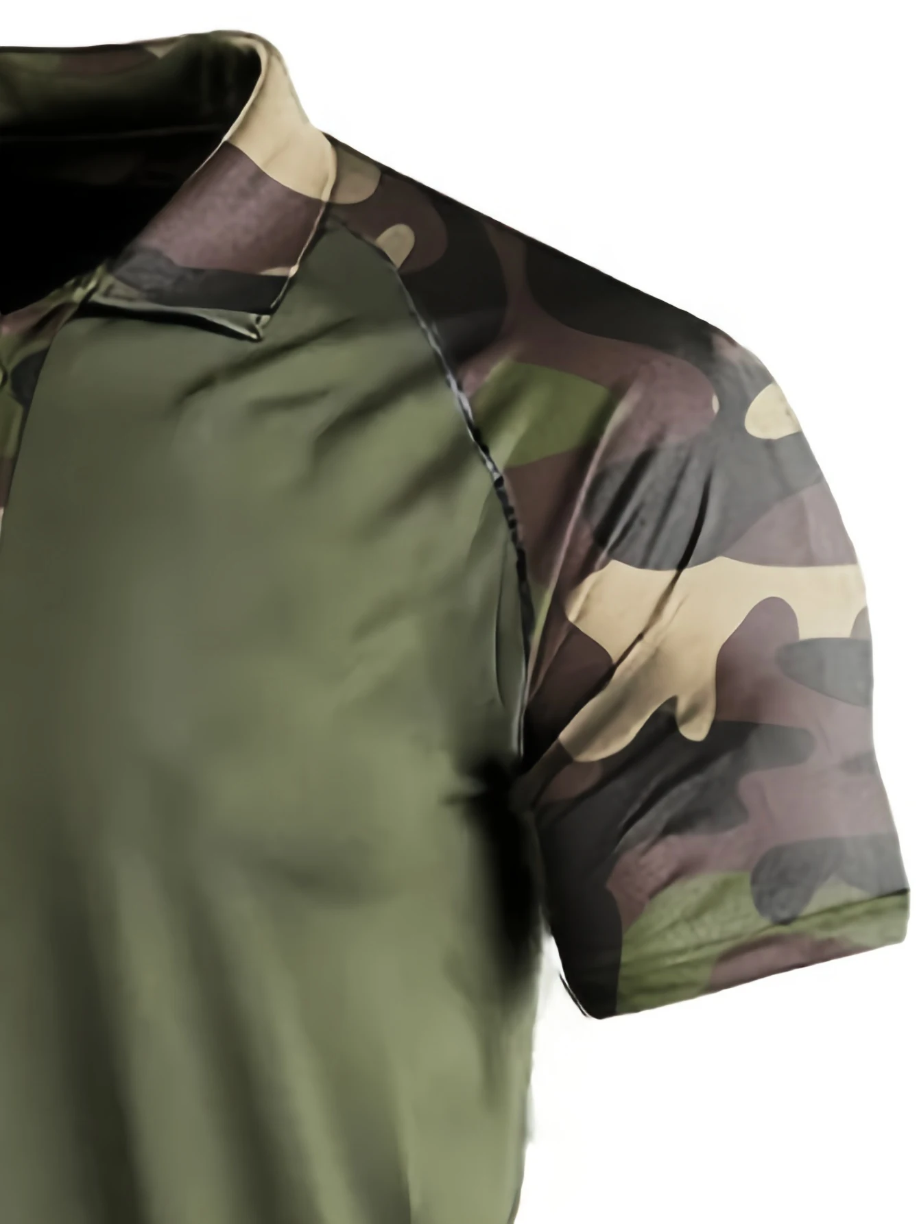 Camouflage Pattern Print Men's Slim Classic Simple Short-Sleeved Raglan Short-Sleeved Polo Shirt thumbnail 4