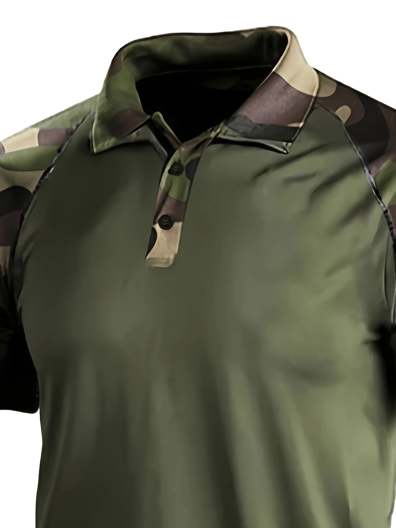 Camouflage Pattern Print Men's Slim Classic Simple Short-Sleeved Raglan Short-Sleeved Polo Shirt thumbnail 3