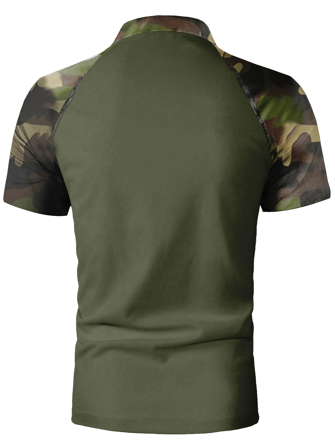 Camouflage Pattern Print Men's Slim Classic Simple Short-Sleeved Raglan Short-Sleeved Polo Shirt thumbnail 2