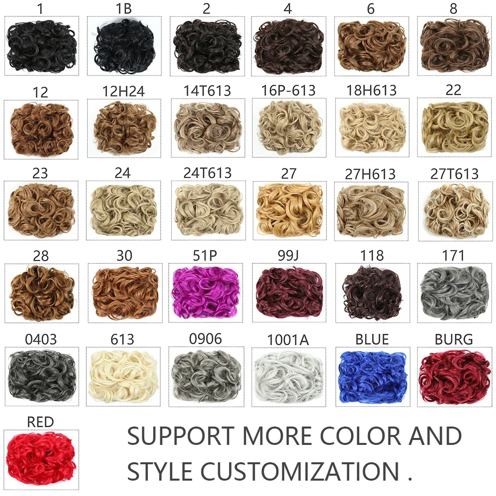 Synthetic Hair Bun Brown Blonde Curly Chignon Messy Bun Comb Clip In Hair Extension Updos Hairpieces For Women thumbnail 6