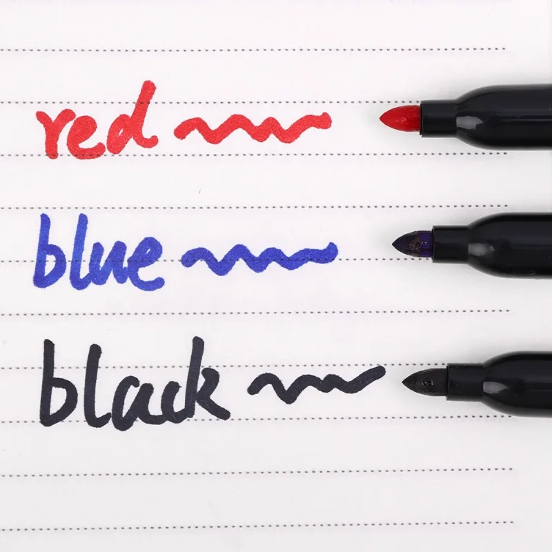 Marker Pen Fine Point Waterproof Durable Color Marker Pens Black Blue Red Waterproof Students School Office Stationery Supplies thumbnail 4