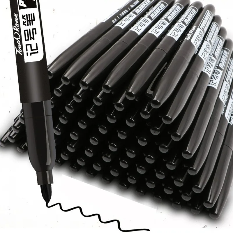Marker Pen Fine Point Waterproof Durable Color Marker Pens Black Blue Red Waterproof Students School Office Stationery Supplies thumbnail 2