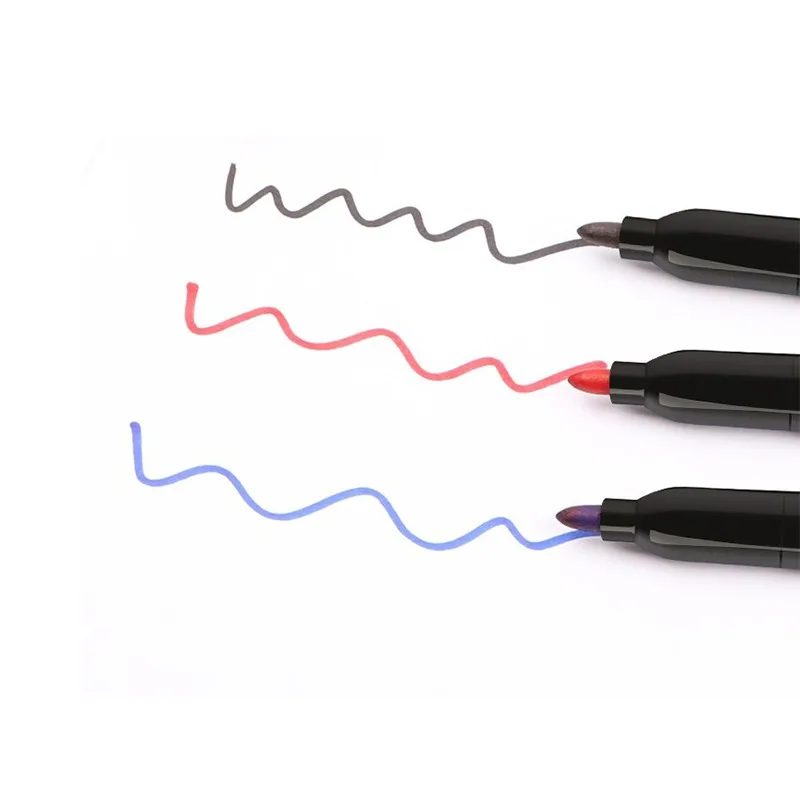 Marker Pen Fine Point Waterproof Durable Color Marker Pens Black Blue Red Waterproof Students School Office Stationery Supplies thumbnail 3