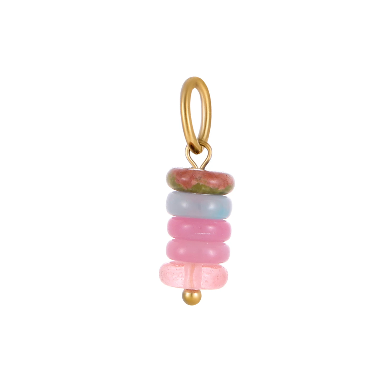 Muti color Natural Stone Beads Smooth Pendant Gold Plated Crystal Charm Pendant Accessories for DIY Necklace Jewelry Bracelet thumbnail 5