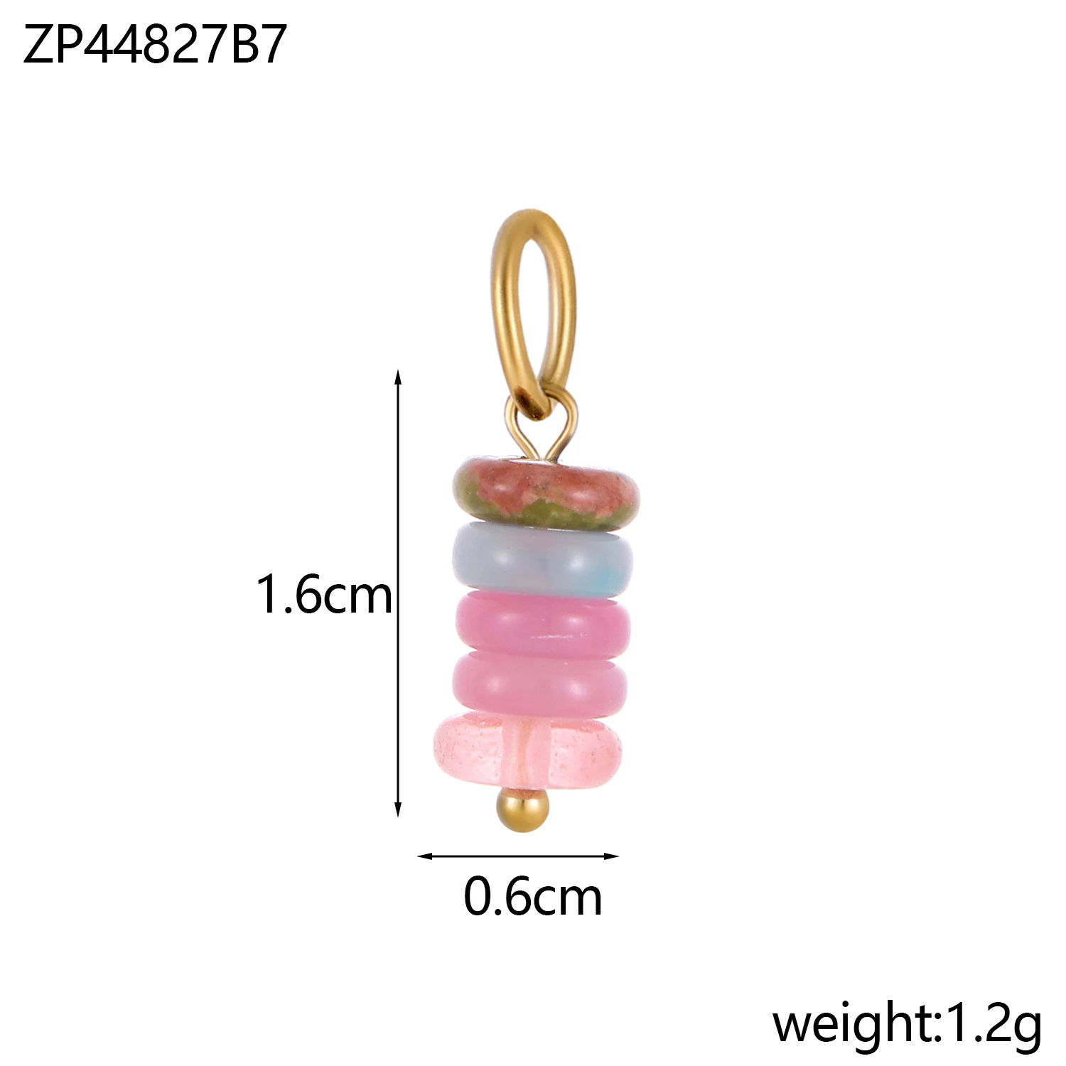 Muti color Natural Stone Beads Smooth Pendant Gold Plated Crystal Charm Pendant Accessories for DIY Necklace Jewelry Bracelet thumbnail 6