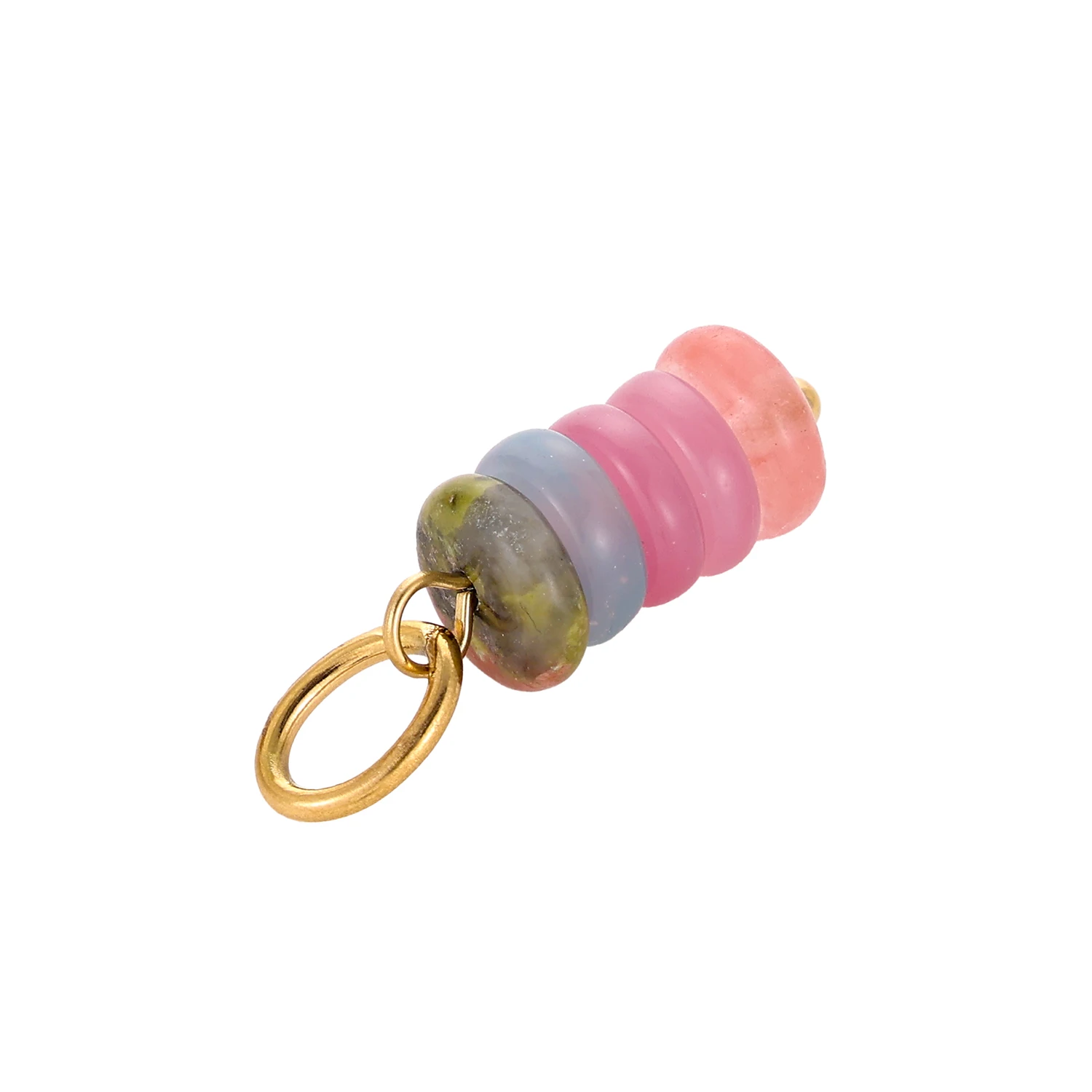 Muti color Natural Stone Beads Smooth Pendant Gold Plated Crystal Charm Pendant Accessories for DIY Necklace Jewelry Bracelet thumbnail 4