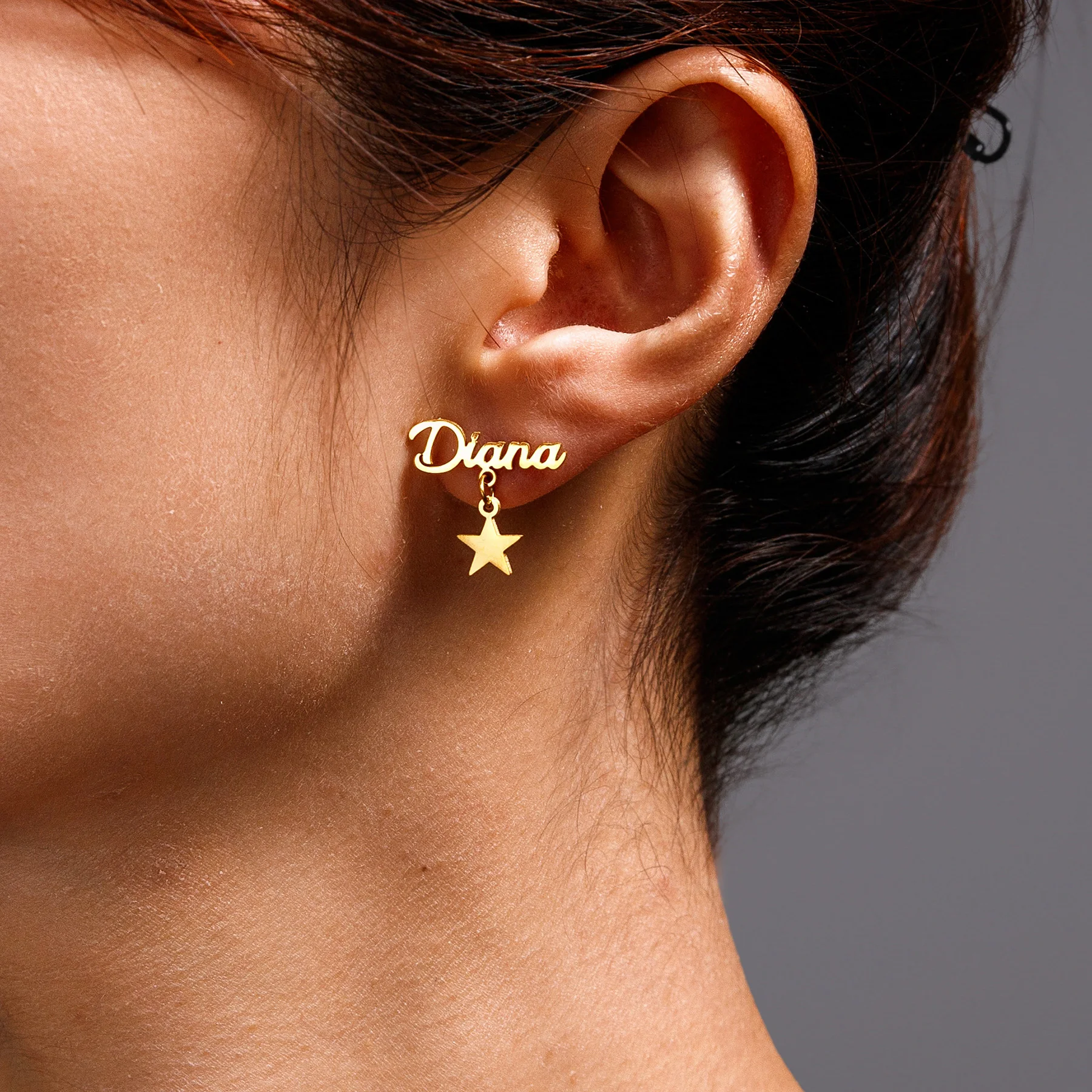Atoztide Custom Name Stud Earring for Women Frosted Heart Star Stainless Steel Jewelry Trend 2025 Personalized Mother's Day Gift thumbnail 6