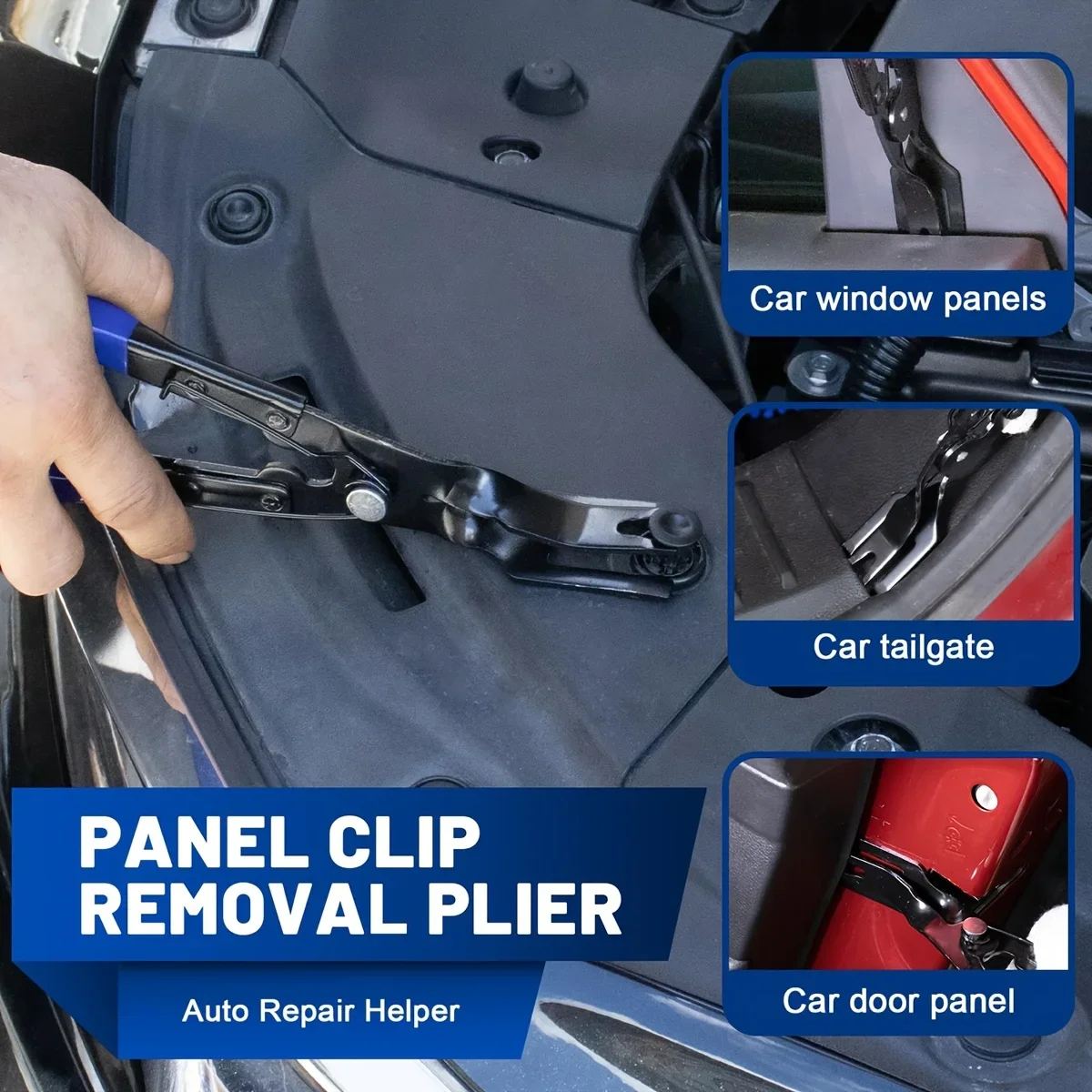 4Pcs Auto Clip Pliers Set and Fastener Remover, Car Trim Rivet Removal Pry Tool Repair Kit with Storage Bag for Automotive Door. thumbnail 5