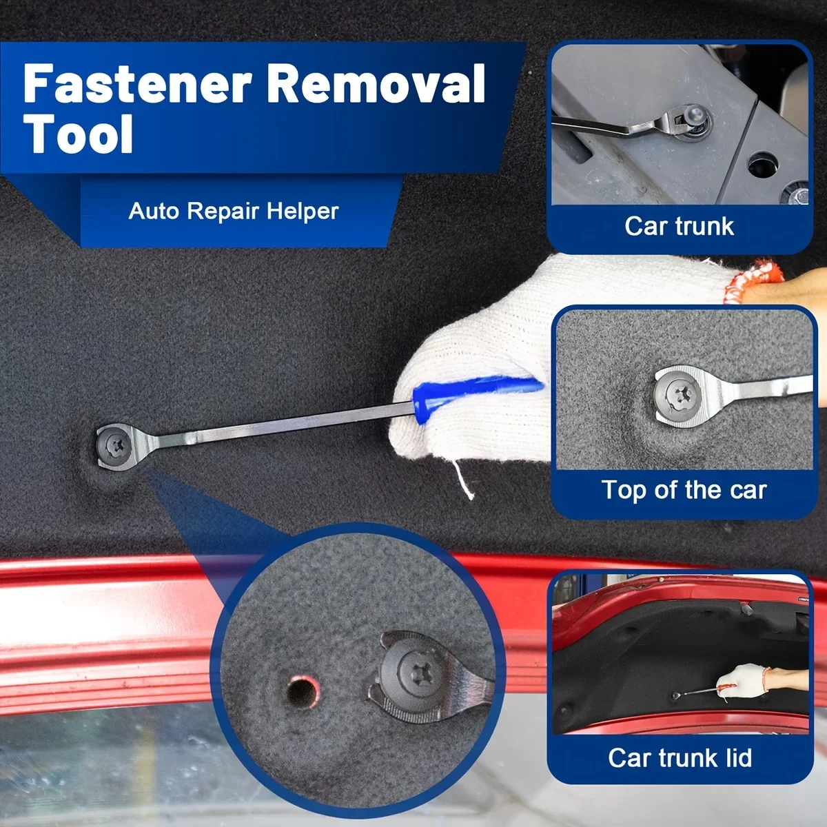 4Pcs Auto Clip Pliers Set and Fastener Remover, Car Trim Rivet Removal Pry Tool Repair Kit with Storage Bag for Automotive Door. thumbnail 4