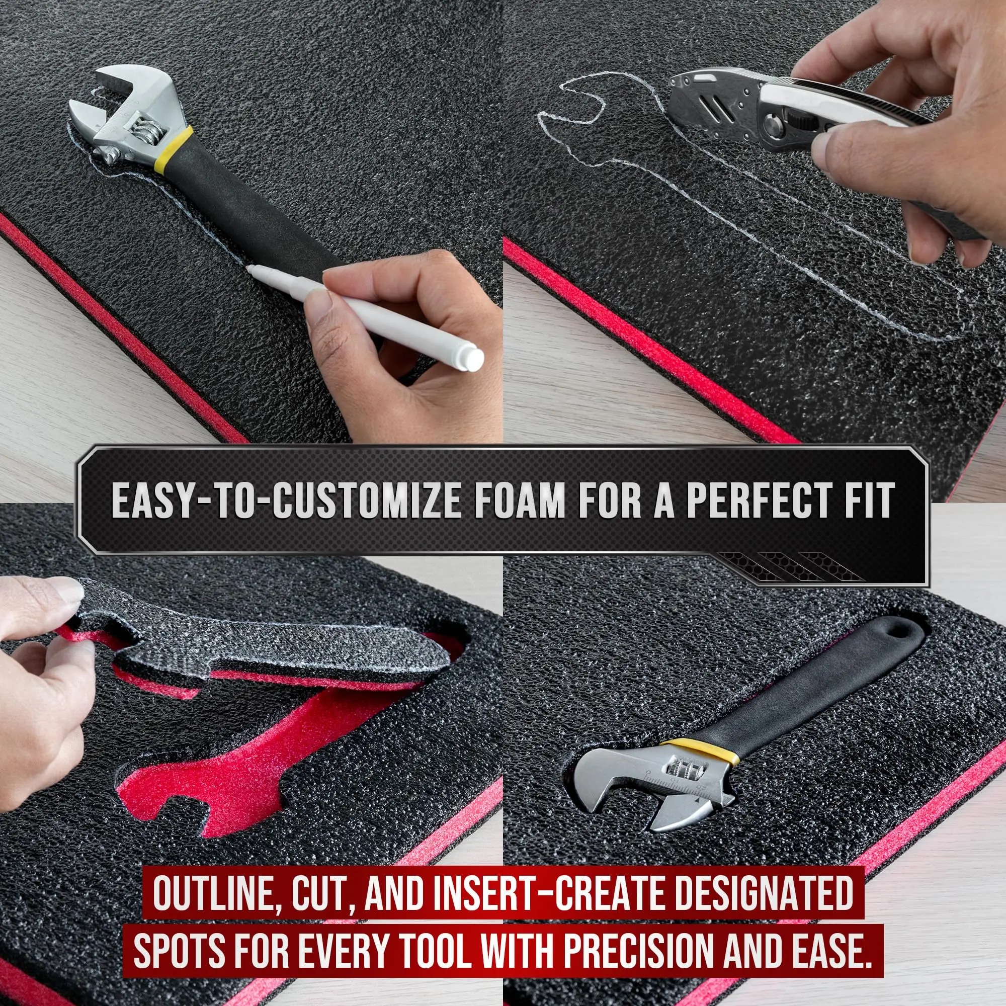 Tool Box Foam Protective Inserts for Cases,Polyethylene Tool Foam for Cases,Cushion Insert for Toolboxes for Packaging,Craft thumbnail 6