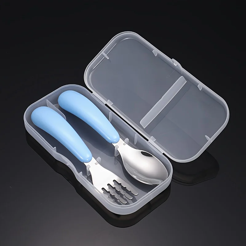 3 PCS Toddler Utensils Stainless Steel Fork And Spoon Safe Baby Silverware Set, Kid Safe Utensils Children's Flatware Kids Cutle thumbnail 3