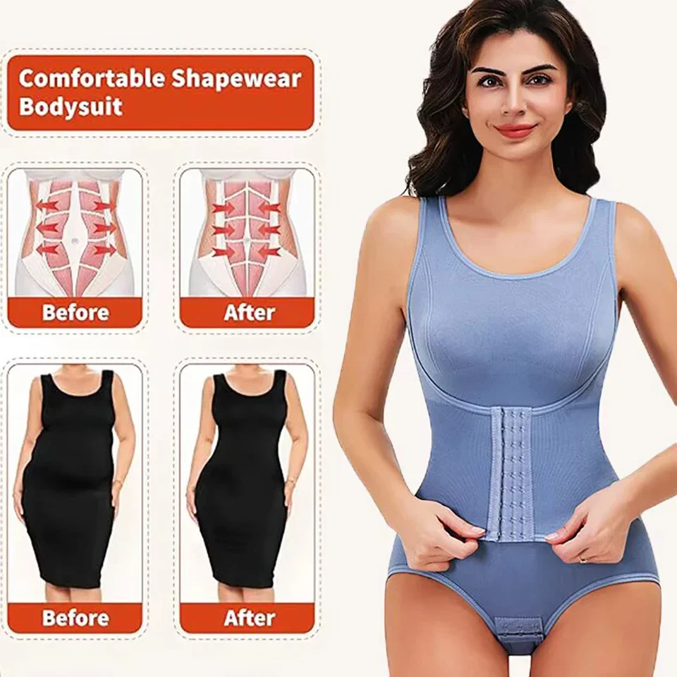 2025 New Bodysuit Shapewear with Zipper Belt Women Tummy Control Fajas Body Shaper Waist Trainer Slimming Cincher Corset Tops thumbnail 4