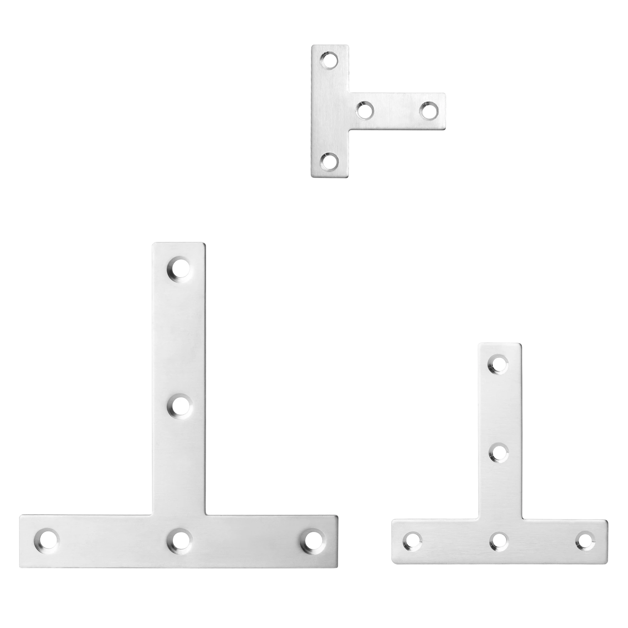 Stainless Steel T-Shap Straight Brace Brackets Mending Joining Plates Repair Fixing Heavy Duty Brackets thumbnail 6