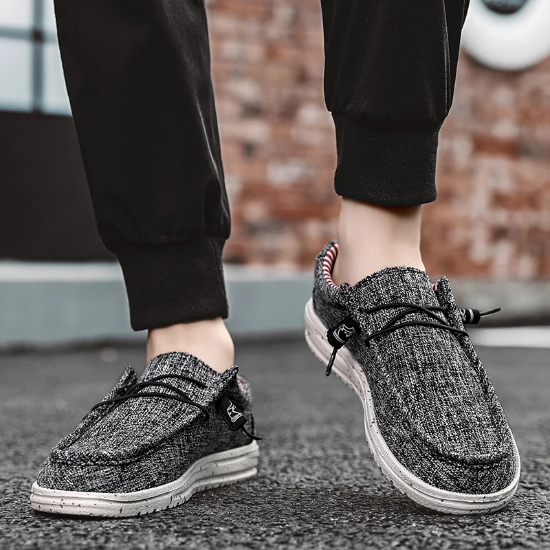 Men Shoes Casual Canvas Loafers Shoes Light Breathable Flats Leisure Male Vulcanized Shoes Walking Sneakers Plus Size 39-46 thumbnail 6