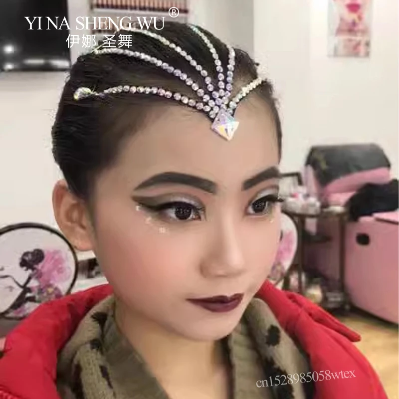 Girls Dance Hair Accessories National Standard Latin Dance Headwear Professional Latin Tango Performance Competition Headwear thumbnail 2