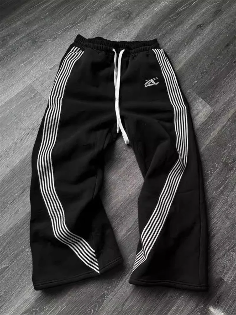 Casual Loose Straight Leg Pants Striped 2025 Summer Fashion Trend Brand Street Hip-hop Jogging Men's Women's Harajuku Sweatpants thumbnail 2