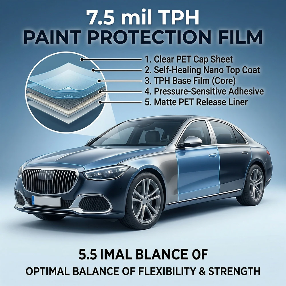 Car Wrap Film TPH Paint Protective Decal PPF Anti Scratch Transparent Stickers Auto Decoration Car Accessories Interior Exterior thumbnail 5