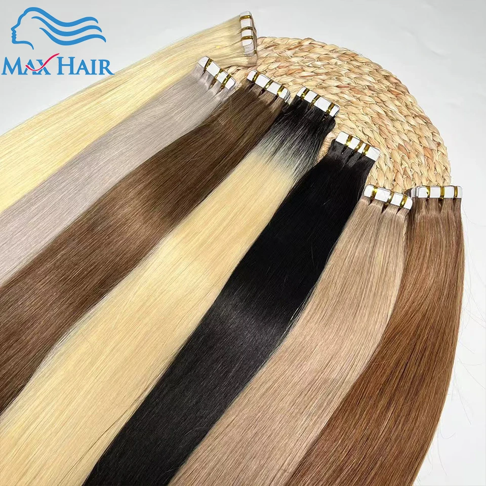 Human Tape In Hair Extensions Straight Human Hair 40pcs/Pack European Remy Straight Invisible Tape-Ins Adhesive Hair Extensions thumbnail 3