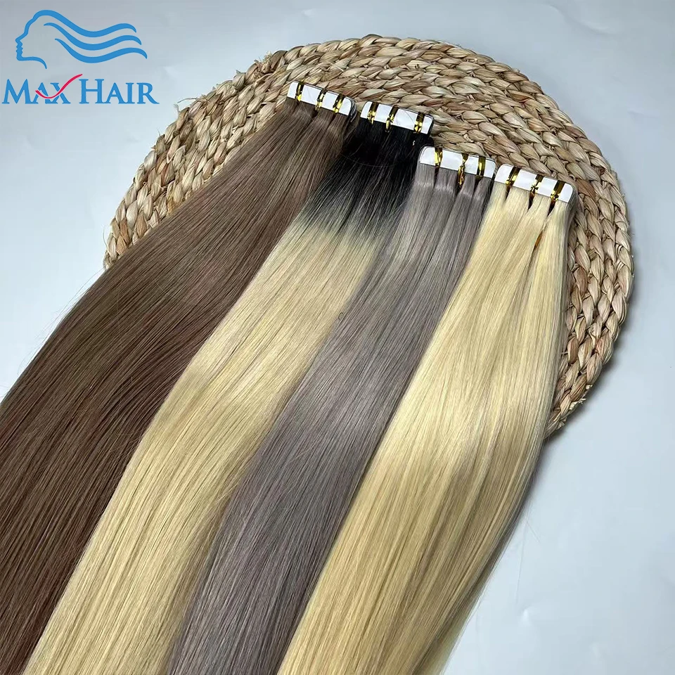 Human Tape In Hair Extensions Straight Human Hair 40pcs/Pack European Remy Straight Invisible Tape-Ins Adhesive Hair Extensions thumbnail 5