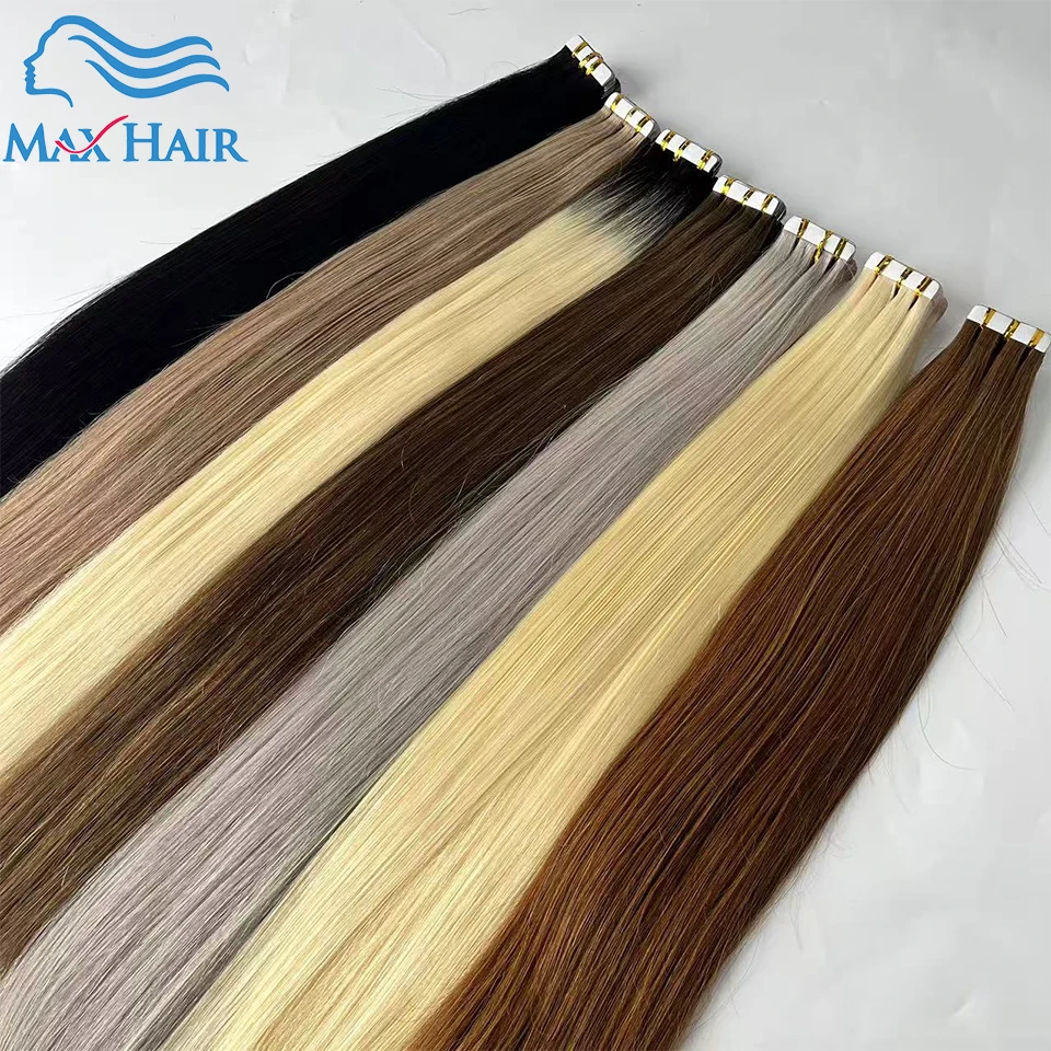 Human Tape In Hair Extensions Straight Human Hair 40pcs/Pack European Remy Straight Invisible Tape-Ins Adhesive Hair Extensions thumbnail 6