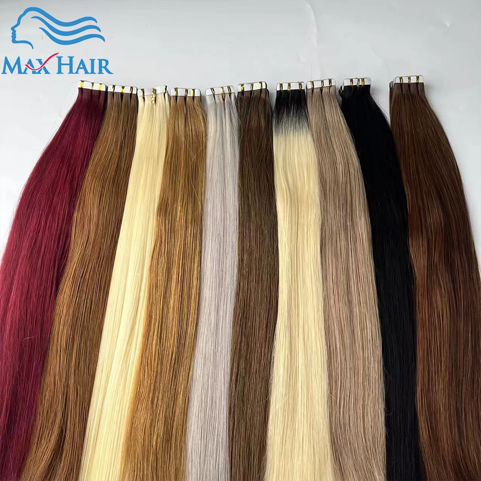 Human Tape In Hair Extensions Straight Human Hair 40pcs/Pack European Remy Straight Invisible Tape-Ins Adhesive Hair Extensions thumbnail 2